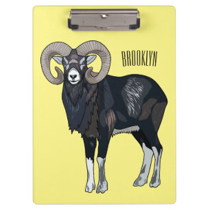 Carpeta De Pinza ilustración de dibujos animados de oveja mouflon