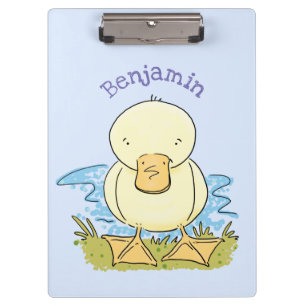 Carpeta De Pinza Ilustración de dibujos animados de patito bebé ama