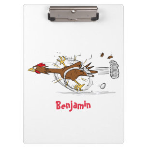 Carpeta De Pinza Ilustración de dibujos animados de pollo corriendo