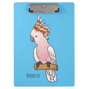 Carpeta De Pinza Ilustración de dibujos animados del loro cacatúa d