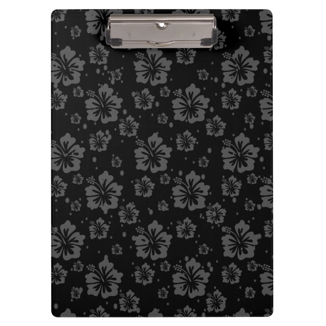 Carpeta De Pinza Ilustracion de flores negras sobre fondo negro (Anverso)