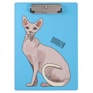 Carpeta De Pinza ilustración de gato Sphynx de dibujos animados 