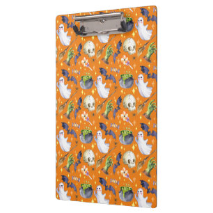 Carpeta De Pinza Ilustracion de Halloween con calabaza, fantasma y 