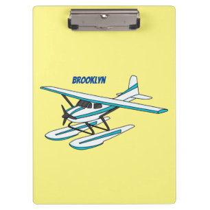 Carpeta De Pinza Ilustracion de hidroavión azul blanco