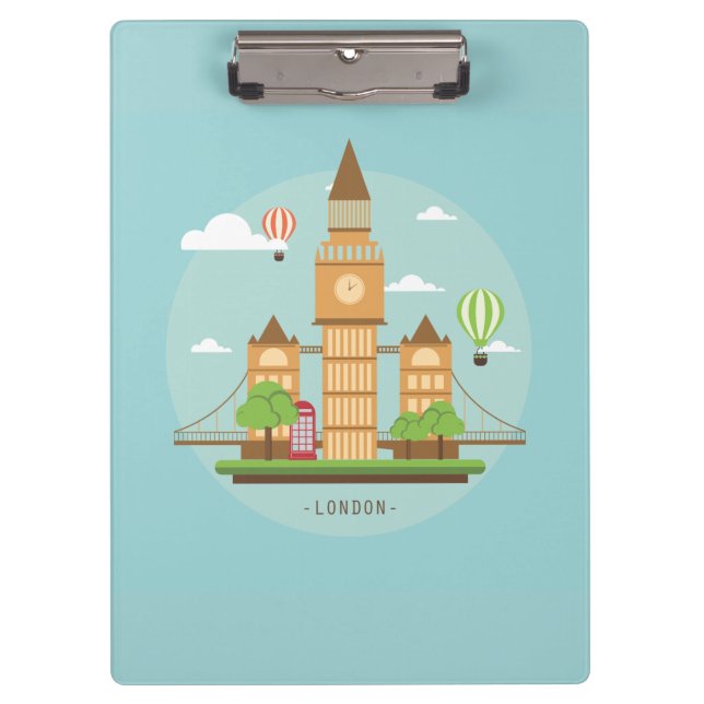 Carpeta De Pinza Ilustracion de la ciudad de Londres (Anverso)