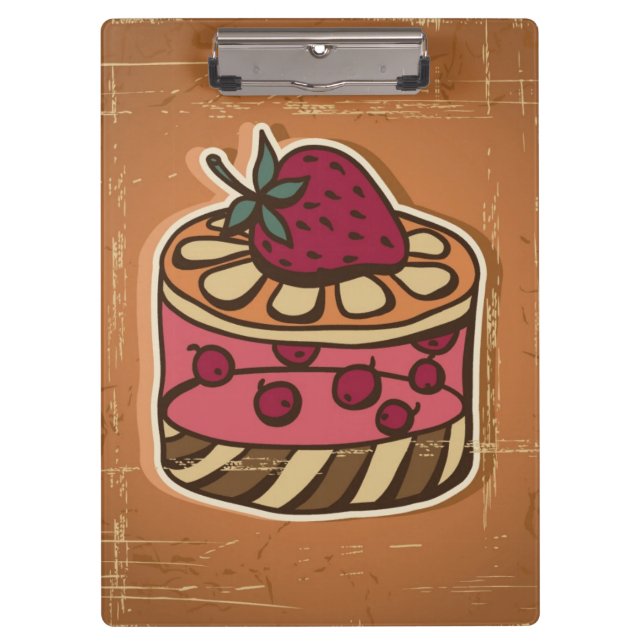 Carpeta De Pinza Ilustracion de la torta en estilo retro (Anverso)