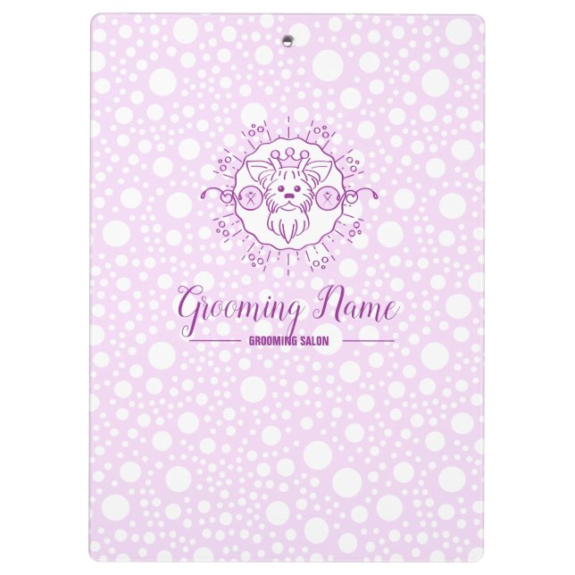 Carpeta De Pinza Ilustracion de perro de caricatura para Grooming (Reverso)