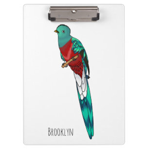 Carpeta De Pinza Ilustracion de personalizado de aves quetzales res