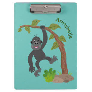 Carpeta De Pinza Ilustracion de personalizado de bebé gorila feliz