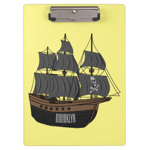 Carpeta De Pinza Ilustracion de personalizado de buques piratas