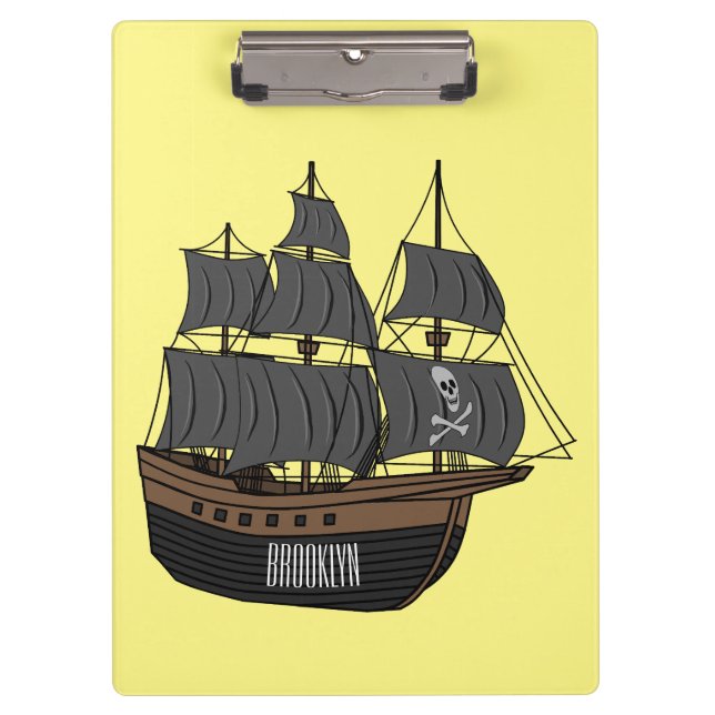 Carpeta De Pinza Ilustracion de personalizado de buques piratas (Anverso)