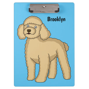 Carpeta De Pinza Ilustracion de personalizado de caniche marrón fel