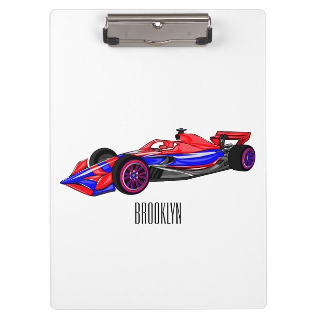 Carpeta De Pinza Ilustracion de personalizado de coches de carreras (Anverso)