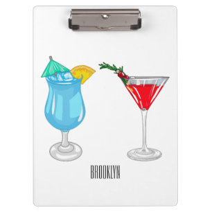 Carpeta De Pinza Ilustracion de personalizado de cócteles