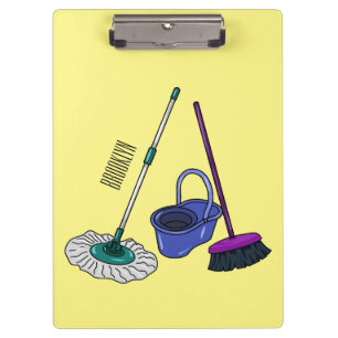 Carpeta De Pinza Ilustracion de personalizado de escobas y mopas