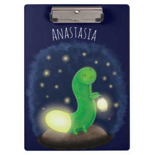 Carpeta De Pinza ilustracion de personalizado de gusano verde liso