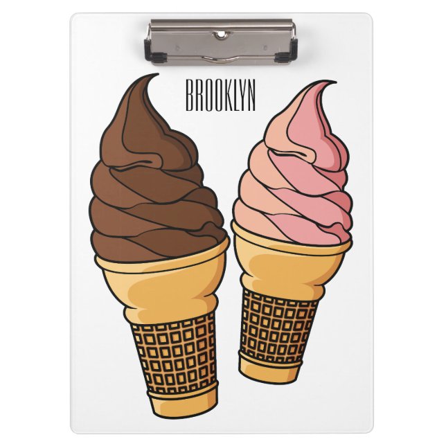 Carpeta De Pinza Ilustracion de personalizado de helado de cono (Anverso)