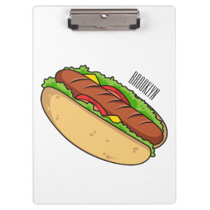 Carpeta De Pinza Ilustracion de personalizado de hot dog