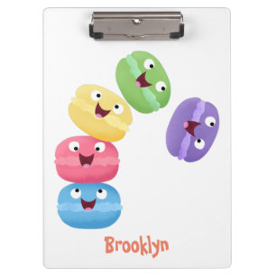 Carpeta De Pinza Ilustracion de personalizado de macarons graciosos
