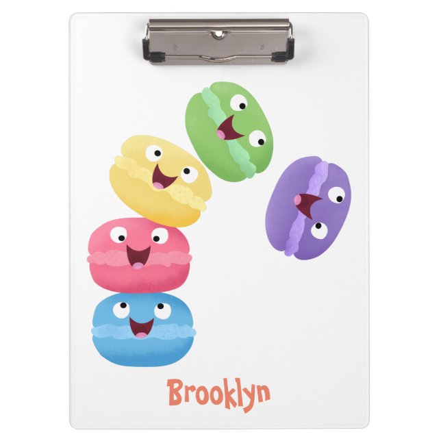 Carpeta De Pinza Ilustracion de personalizado de macarons graciosos (Anverso)