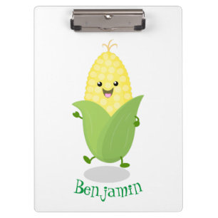 Carpeta De Pinza Ilustracion de personalizado de maíz feliz