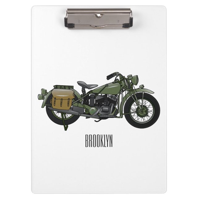 Carpeta De Pinza Ilustracion de personalizado de motocicleta de cru (Anverso)