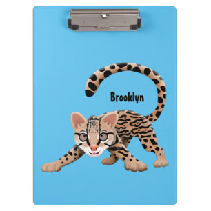 Carpeta De Pinza Ilustracion de personalizado de ocelot de Cute