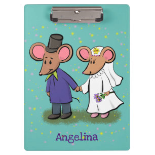 Carpeta De Pinza Ilustracion de personalizado de pareja de ratones