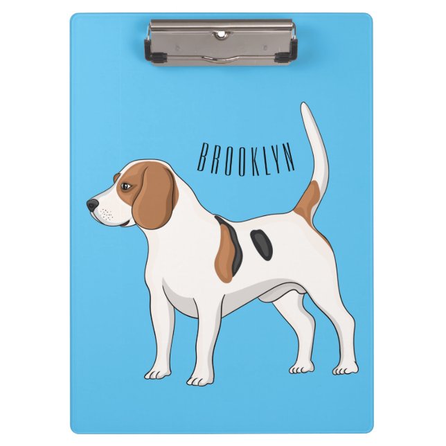Carpeta De Pinza Ilustracion de personalizado de perro Beagle (Anverso)