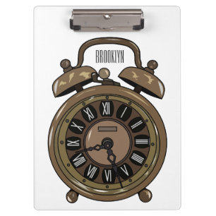 Carpeta De Pinza Ilustracion de personalizado de reloj de alarma