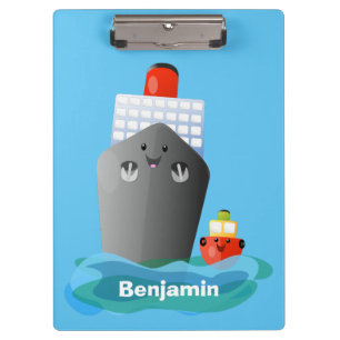 Carpeta De Pinza Ilustracion de personalizado de remolcador de barc