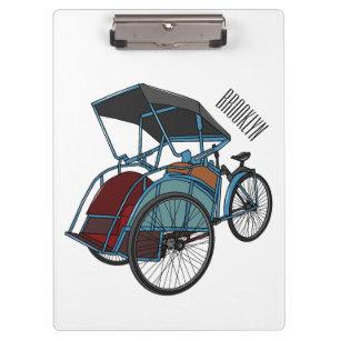 Carpeta De Pinza Ilustracion de personalizado de rickshaw en bicicl