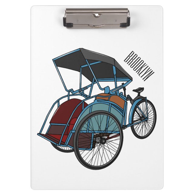 Carpeta De Pinza Ilustracion de personalizado de rickshaw en bicicl (Anverso)