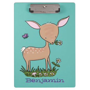 Carpeta De Pinza Ilustracion de personalizado de venado lindo y fel