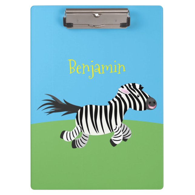 Carpeta De Pinza Ilustracion de personalizado de zebra graciosa (Anverso)