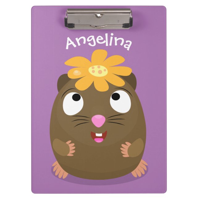 Carpeta De Pinza Ilustracion de personalizado feliz de conejillo de (Anverso)
