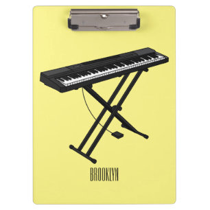 Carpeta De Pinza Ilustracion de piano personalizado de teclado