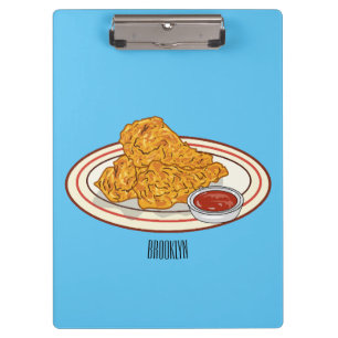 Carpeta De Pinza Ilustracion de pollo frito personalizado