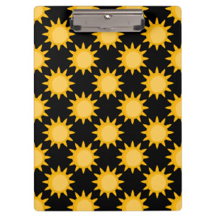 Carpeta De Pinza Ilustración de sol brillante sobre diseño de patró