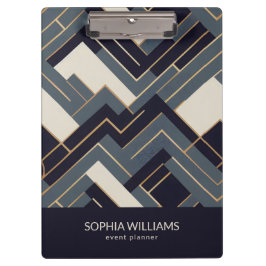 Carpeta De Pinza Ilustracion dorado geométrico