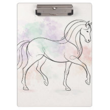 Ilustración Pastel de Línea Elegante de Caballo