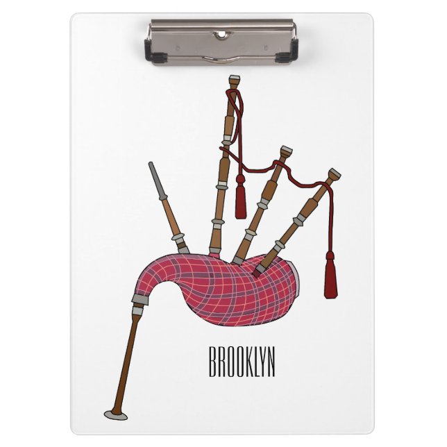 Carpeta De Pinza Ilustracion personalizado Bagpipes (Anverso)