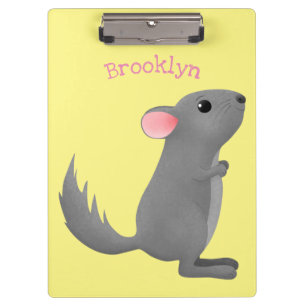 Carpeta De Pinza Ilustracion personalizado chinchilla gris suave