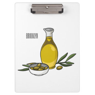 Carpeta De Pinza Ilustracion personalizado de aceite de oliva