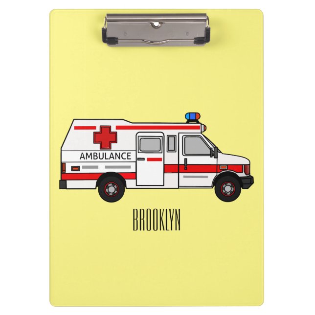 Carpeta De Pinza Ilustracion personalizado de ambulancia (Anverso)