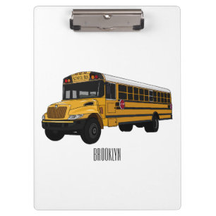 Carpeta De Pinza Ilustracion personalizado de autobús escolar