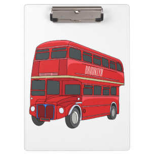 Carpeta De Pinza Ilustracion personalizado de bus de dos pisos