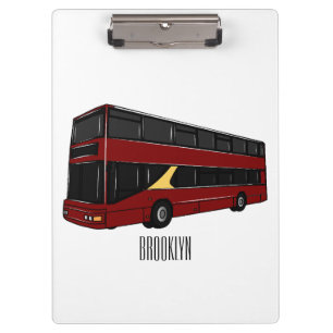 Carpeta De Pinza Ilustracion personalizado de bus de dos pisos