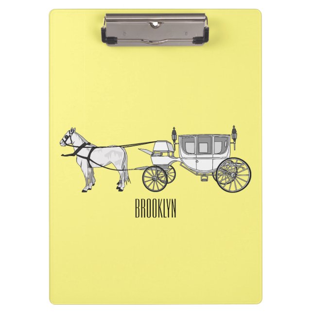Carpeta De Pinza ilustracion personalizado de caballos y carruajes  (Anverso)