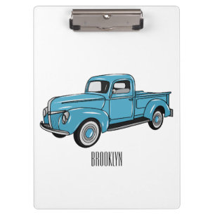 Carpeta De Pinza Ilustracion personalizado de camioneta clásica